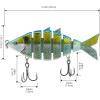 imageBASSDASH Bone Swimbait Multi Jointed Hard Fishing Lure for Bass Trout Bluegill Pike with Angled Cut Segments 37in066ozBlue Gold