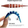 imageBASSDASH Bone Swimbait Multi Jointed Hard Fishing Lure for Bass Trout Bluegill Pike with Angled Cut Segments 37in066ozBlue Gold