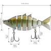 imageBASSDASH Bone Swimbait Multi Jointed Hard Fishing Lure for Bass Trout Bluegill Pike with Angled Cut Segments 37in066ozEmerald Shiner