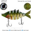 imageBASSDASH Bone Swimbait Multi Jointed Hard Fishing Lure for Bass Trout Bluegill Pike with Angled Cut Segments 37in066ozGreen Bluegill