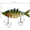 imageBASSDASH Bone Swimbait Multi Jointed Hard Fishing Lure for Bass Trout Bluegill Pike with Angled Cut Segments 37in066ozGreen Bluegill