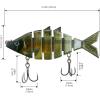 imageBASSDASH Bone Swimbait Multi Jointed Hard Fishing Lure for Bass Trout Bluegill Pike with Angled Cut Segments 37in066ozLake Chub