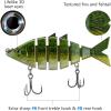 imageBASSDASH Bone Swimbait Multi Jointed Hard Fishing Lure for Bass Trout Bluegill Pike with Angled Cut Segments 37in066ozLargemouth Bass