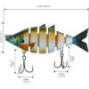 imageBASSDASH Bone Swimbait Multi Jointed Hard Fishing Lure for Bass Trout Bluegill Pike with Angled Cut Segments 37in066ozOrange Bluegill