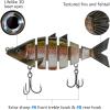 imageBASSDASH Bone Swimbait Multi Jointed Hard Fishing Lure for Bass Trout Bluegill Pike with Angled Cut Segments 37in066ozRainbow Trout