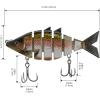 imageBASSDASH Bone Swimbait Multi Jointed Hard Fishing Lure for Bass Trout Bluegill Pike with Angled Cut Segments 37in066ozRainbow Trout