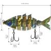imageBASSDASH Bone Swimbait Multi Jointed Hard Fishing Lure for Bass Trout Bluegill Pike with Angled Cut Segments 37in066ozStriper