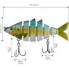 imageBASSDASH Bone Swimbait Multi Jointed Hard Fishing Lure for Bass Trout Bluegill Pike with Angled Cut Segments 37in066ozThreadfin