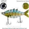 imageBASSDASH Bone Swimbait Multi Jointed Hard Fishing Lure for Bass Trout Bluegill Pike with Angled Cut Segments 37in066ozThreadfin