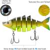 imageBASSDASH Bone Swimbait Multi Jointed Hard Fishing Lure for Bass Trout Bluegill Pike with Angled Cut Segments 37in066ozTuna