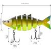 imageBASSDASH Bone Swimbait Multi Jointed Hard Fishing Lure for Bass Trout Bluegill Pike with Angled Cut Segments 37in066ozTuna