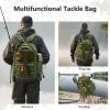 imageBASSDASH Convertible Fishing Backpack Sling Bag with Rod Holder Adjustable Tactical WaterResistant Tackle Storage Pack FP07Army Green