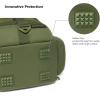 imageBASSDASH Convertible Fishing Backpack Sling Bag with Rod Holder Adjustable Tactical WaterResistant Tackle Storage Pack FP07Army Green