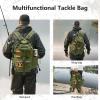 imageBASSDASH Convertible Fishing Backpack Sling Bag with Rod Holder Adjustable Tactical WaterResistant Tackle Storage Pack FP07Army Green