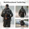 imageBASSDASH Convertible Fishing Backpack Sling Bag with Rod Holder Adjustable Tactical WaterResistant Tackle Storage Pack FP07Black