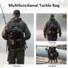 imageBASSDASH Convertible Fishing Backpack Sling Bag with Rod Holder Adjustable Tactical WaterResistant Tackle Storage Pack FP07Black