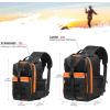 imageBASSDASH Convertible Fishing Backpack Sling Bag with Rod Holder Adjustable Tactical WaterResistant Tackle Storage Pack FP07BlackBlaze Orange