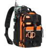 imageBASSDASH Convertible Fishing Backpack Sling Bag with Rod Holder Adjustable Tactical WaterResistant Tackle Storage Pack FP07BlackBlaze Orange