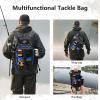 imageBASSDASH Convertible Fishing Backpack Sling Bag with Rod Holder Adjustable Tactical WaterResistant Tackle Storage Pack FP07BlackRoyal Blue