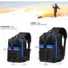 imageBASSDASH Convertible Fishing Backpack Sling Bag with Rod Holder Adjustable Tactical WaterResistant Tackle Storage Pack FP07BlackRoyal Blue