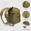 imageBASSDASH Convertible Fishing Backpack Sling Bag with Rod Holder Adjustable Tactical WaterResistant Tackle Storage Pack FP07Brown Khaki