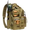 imageBASSDASH Convertible Fishing Backpack Sling Bag with Rod Holder Adjustable Tactical WaterResistant Tackle Storage Pack FP07Brown Khaki