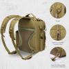 imageBASSDASH Convertible Fishing Backpack Sling Bag with Rod Holder Adjustable Tactical WaterResistant Tackle Storage Pack FP07Brown Khaki