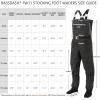imageBASSDASH Mens Lightweight Breathable Chest Wader Black Camo Stockingfoot for Fly Fishing Hunting FW11Black