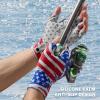 imageBASSDASH Unisex UPF 50 Half Finger Sun Gloves Fingerless Breathable UV Protection for Fishing Hiking Kayaking Rowing FG02AmericanaSword Fish