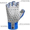 imageBASSDASH Unisex UPF 50 Half Finger Sun Gloves Fingerless Breathable UV Protection for Fishing Hiking Kayaking Rowing FG02Blue CamoCatfish