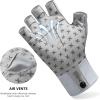 imageBASSDASH Unisex UPF 50 Half Finger Sun Gloves Fingerless Breathable UV Protection for Fishing Hiking Kayaking Rowing FG02Cool GreyMarlin