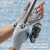 imageBASSDASH Unisex UPF 50 Half Finger Sun Gloves Fingerless Breathable UV Protection for Fishing Hiking Kayaking Rowing FG02Cool GreyMarlin