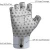 imageBASSDASH Unisex UPF 50 Half Finger Sun Gloves Fingerless Breathable UV Protection for Fishing Hiking Kayaking Rowing FG02Cool GreyMarlin