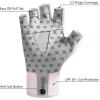 imageBASSDASH Unisex UPF 50 Half Finger Sun Gloves Fingerless Breathable UV Protection for Fishing Hiking Kayaking Rowing FG02Pink GradientMarlin