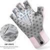 imageBASSDASH Unisex UPF 50 Half Finger Sun Gloves Fingerless Breathable UV Protection for Fishing Hiking Kayaking Rowing FG02Pink GradientMarlin