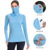 imageBASSDASH Womens UPF 50 Sun Protection Hoodie with Face Mask Neck Gaiter Breathable Long Sleeve Shirt for Hiking FishingCarolina