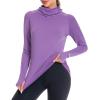 imageBASSDASH Womens UPF 50 Sun Protection Hoodie with Face Mask Neck Gaiter Breathable Long Sleeve Shirt for Hiking FishingLight Purple