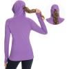 imageBASSDASH Womens UPF 50 Sun Protection Hoodie with Face Mask Neck Gaiter Breathable Long Sleeve Shirt for Hiking FishingLight Purple