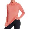 imageBASSDASH Womens UPF 50 Sun Protection Hoodie with Face Mask Neck Gaiter Breathable Long Sleeve Shirt for Hiking FishingPeach Amber
