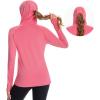 imageBASSDASH Womens UPF 50 Sun Protection Hoodie with Face Mask Neck Gaiter Breathable Long Sleeve Shirt for Hiking FishingPink