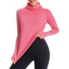 imageBASSDASH Womens UPF 50 Sun Protection Hoodie with Face Mask Neck Gaiter Breathable Long Sleeve Shirt for Hiking FishingPink