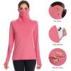 imageBASSDASH Womens UPF 50 Sun Protection Hoodie with Face Mask Neck Gaiter Breathable Long Sleeve Shirt for Hiking FishingPink