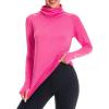 imageBASSDASH Womens UPF 50 Sun Protection Hoodie with Face Mask Neck Gaiter Breathable Long Sleeve Shirt for Hiking FishingRose Red