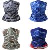 imageBASSDASH 4 Pack UPF 50 UV Protection Neck Gaiter Sun Protector for Fishing Hunting Kayaking Hiking Cycling OutdoorCollection C