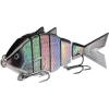 imageBASSDASH Bone Swimbait Multi Jointed Hard Fishing Lure for Bass Trout Bluegill Pike with Angled Cut Segments 37in066ozBlack Silver