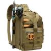 imageBASSDASH Convertible Fishing Backpack Sling Bag with Rod Holder Adjustable Tactical WaterResistant Tackle Storage Pack FP07Brown Khaki