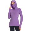 imageBASSDASH Womens UPF 50 Sun Protection Hoodie with Face Mask Neck Gaiter Breathable Long Sleeve Shirt for Hiking FishingLight Purple