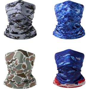 imageBASSDASH 4 Pack UPF 50 UV Protection Neck Gaiter Sun Protector for Fishing Hunting Kayaking Hiking Cycling OutdoorCollection C