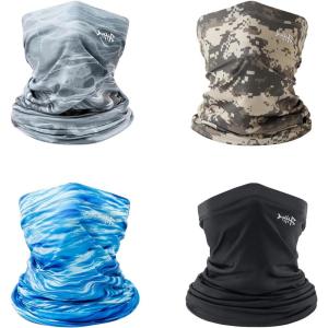 imageBASSDASH 4 Pack UPF 50 UV Protection Neck Gaiter Sun Protector for Fishing Hunting Kayaking Hiking Cycling OutdoorCollection a