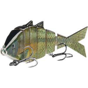imageBASSDASH Bone Swimbait Multi Jointed Hard Fishing Lure for Bass Trout Bluegill Pike with Angled Cut Segments 37in066ozLake Chub